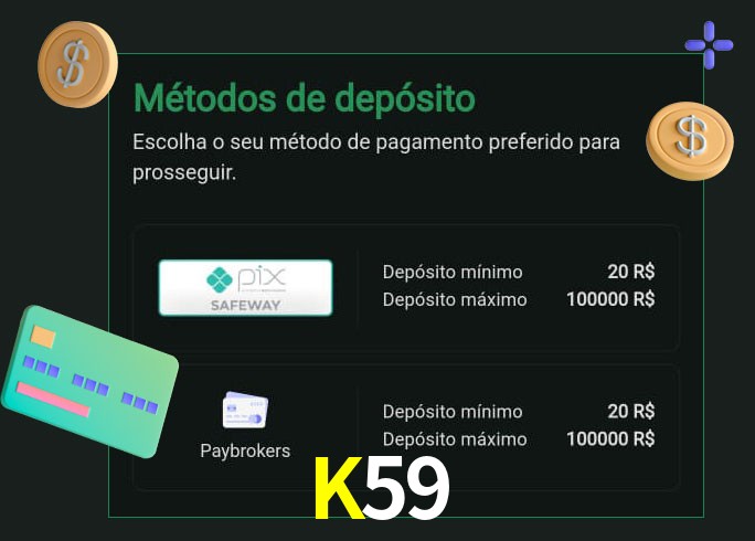 O cassino K59 oferece uma grande variedade de métodos de pagamento